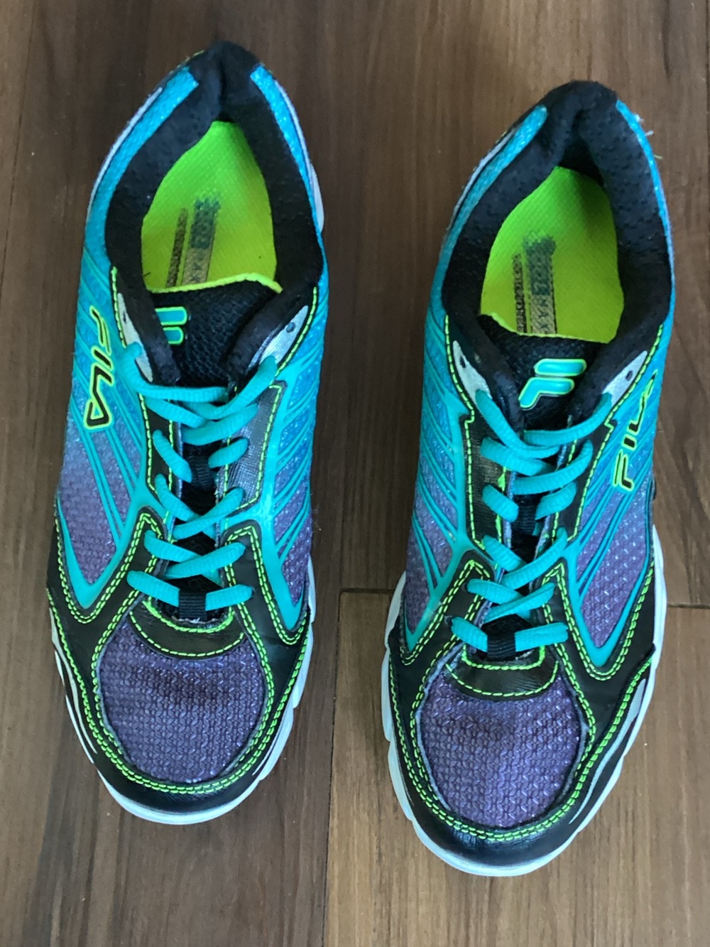 FILA Cool Max Women's Teal Purple Neon Green Sneakers US 10 EU 7.5#5SR20614-041